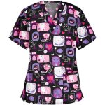 Blouse de infirmire travail  manches courtes femme tunique de travail avec poches imprim animal infirmire ...