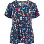 Blouse de infirmire travail  manches courtes femme tunique de travail avec poches imprim animal infirmire ...