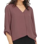 Blouse - jacqueline de yong - divya - manches 3 / 4 - col v - coupe fluide