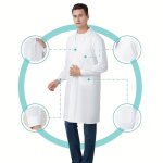 Blouse de laboratoire ecelen - blanche - manches longues - coton polyester Blouse de laboratoire ecelen - blanche - manches longues - coton polyester