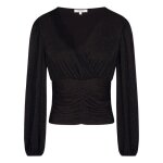 Blouse - morgan - manches longues - col v - noir