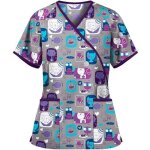 Blouse uniforme de travail femme - gris - manches courtes - col v Blouse uniforme de travail femme - gris - manches courtes - col v