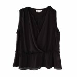 Blouse vaporeuse fluide  basque col cache - coeur femme molly bracken