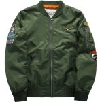 Blouson aviateur bomber matelass homme - funmoon - vert - slim fit - printemps&automne