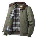 Blouson aviateur homme bomber en coton veste zippee printemps et automne couleur unie tissu confortable ... Blouson aviateur homme bomber en coton veste zippee printemps et automne couleur unie tissu confortable ...