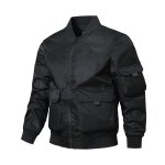 Blouson aviateur pour homme mi saison bomber multi - poches col montant couleur unie printemps et automne ...