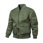 Blouson aviateur pour homme mi saison bomber multi - poches col montant couleur unie printemps et automne ...
