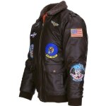 Blouson aviateur enfant fostex g1 imitation cuir hiver - 10 ecussons