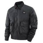Blouson de aviateur insfity - noir - col revers multi - poches - mi - saison