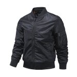 Blouson bomber epais homme automne hiver casual veste zippee col montant couleur unie Blouson bomber epais homme automne hiver casual veste zippee col montant couleur unie
