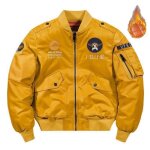 Blouson bomber homme hiver doublée polaire col officier manches longues bord côtes chaud imprimé - jaune ... Blouson bomber homme hiver doublée polaire col officier manches longues bord côtes chaud imprimé - jaune ...