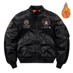 Blouson bomber homme insfity hiver doublée polaire col officier imprimé Blouson bomber homme insfity hiver doublée polaire col officier imprimé