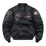 Blouson bomber homme veste aviateur printemps et automne veste zippee broderie col officier