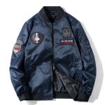 Blousons bombers version ab une veste deux couleurs veste ample printemps automne uniforme de base - ...