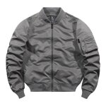 Blouson bomber veste mi saison homme - insfity - gris - col montant - fermeture éclair - poches Blouson bomber veste mi saison homme - insfity - gris - col montant - fermeture éclair - poches