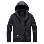 Blouson cargo homme capuche hiver chaud doubl polaire casual veste zippee epaisse multi poches couleur ...