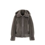 Blouson court reversible en laine femme oakwood ref 58315 kaki fonce