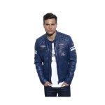 Blouson en cuir daytona homme ref 44851 bleu