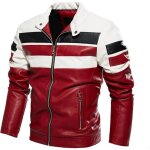 Blouson en cuir pour hommes - funmoon - avec velours chaud et style moto Blouson en cuir pour hommes - funmoon - avec velours chaud et style moto