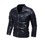 Blouson en cuir pour homme - funmoon - avec velours et doublure chaude - style moto et loisirs Blouson en cuir pour homme - funmoon - avec velours et doublure chaude - style moto et loisirs