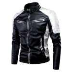 Blouson en cuir homme manteau de moto bomber veste jacket pu vogune