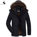 Blouson en cuir homme - veste homme - automne hiver chaud - noir - col montant