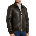 Blouson cuir marron homme schott mens leather pilot