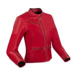 Blouson cuir moto femme segura curve - rouge - 40