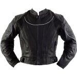 Blouson cuir moto piste scooter noir jlp racing