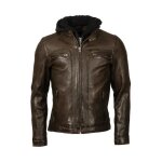 Blouson en cuir oakwood - marron - homme
