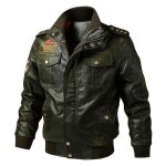 Blouson en cuir pu coupe - vent dcontract pour hommes - funmoon