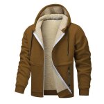 Blouson doublure polaire homme chaude a capuche fermeture eclair automne hiver - marron - insfity Blouson doublure polaire homme chaude a capuche fermeture eclair automne hiver - marron - insfity