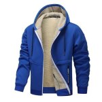 Blouson doublure polaire homme insfity - fermeture eclair automne hiver - bleu Blouson doublure polaire homme insfity - fermeture eclair automne hiver - bleu