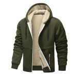 Blouson doublure polaire homme insfity - vert militaire - fermeture eclair - automne hiver Blouson doublure polaire homme insfity - vert militaire - fermeture eclair - automne hiver