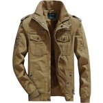 Blouson pais homme hiver en coton style militaire casual veste chaude col montant - kaki