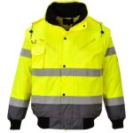 Blouson haute visibilit 3 en 1 portwest manches amovibles bicolore - jaune / gris