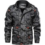 Blouson hiver camouflage homme capuche simili cuir doublé polaire veste chaude epaisse col montant Blouson hiver camouflage homme capuche simili cuir doublé polaire veste chaude epaisse col montant