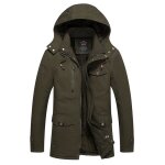 Blouson d?hiver � capuche hommes casual - arm�e verte - zewow - mp03728429