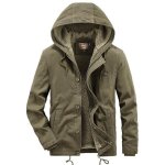 Blouson hiver  capuche homme doubl polaire en coton casual veste chaude epaisse couleur unie - kaki ...