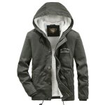 Blouson hiver  capuche homme doubl polaire en coton insfity - vert militaire - casual chaud epaisse ...