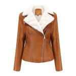 Blouson hiver femme simili cuir doublé polaire veste zippee chaude couleur unie automne - hiver - camel ... Blouson hiver femme simili cuir doublé polaire veste zippee chaude couleur unie automne - hiver - camel ...