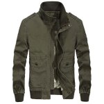 Blouson hiver homme court molleton casual veste chaude en coton col montant