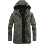 Blouson hiver homme insfity - doublee polaire - capuche amovible - vert