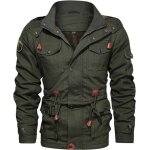 Blouson hiver homme insfity style militaire doublee polaire 100%coton - vert