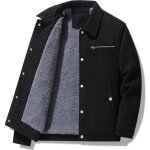 Blouson hiver homme velours ctel double polaire insfity - noir - veste chaude epaisse