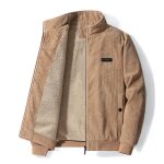 Blouson hiver velours ctel homme double polaire casual veste chaude epaisse couleur unie