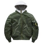 Blouson homme bomber epais capuche amovible veste aviateur chaude regular fit automne hiver - taille ...