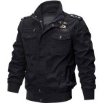 Veste homme militaire aviateur coupe - vent cargo - fondupin - noir Veste homme militaire aviateur coupe - vent cargo - fondupin - noir