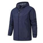 Blouson homme avec capuche coupe - vent randonne regular fit lger mi - saison - bleu fonce - insfity ...