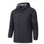 Blouson homme avec capuche coupe - vent randonnée regular fit léger mi - saison - noir - insfity Blouson homme avec capuche coupe - vent randonnée regular fit léger mi - saison - noir - insfity